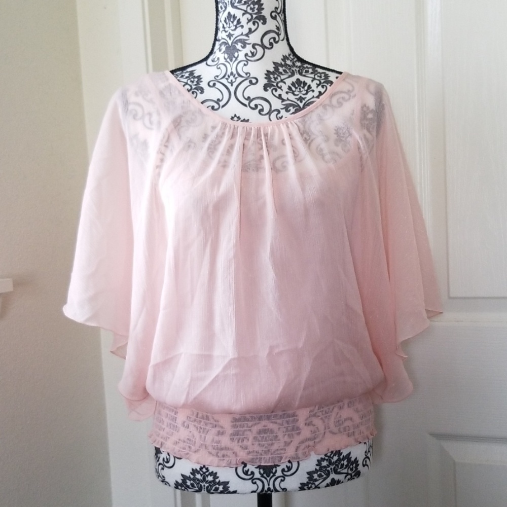 Blouse with sewn in camisole